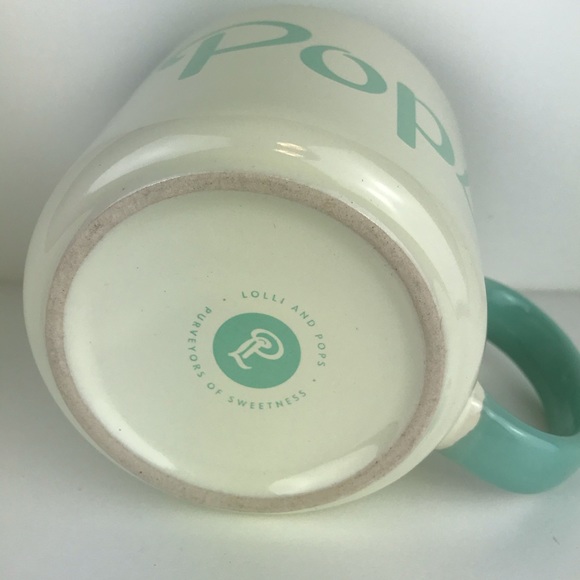 Lolli and Pops Confectionery Brand Ceramic Mug Cursive Store Name Blue W… - Picture 6 of 6